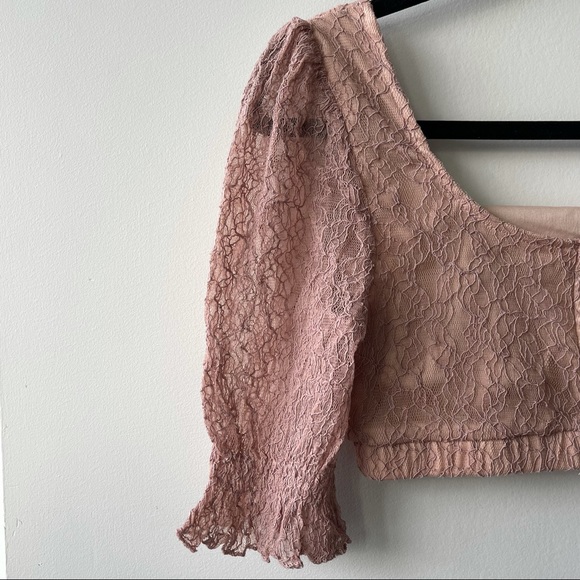 NASTY GAL Puff Lace Crop Top (like new) - Picture 7 of 10